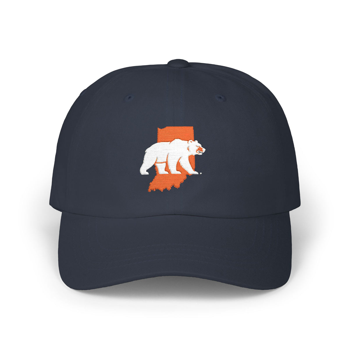 Navy Indiana Bears classic dad cap, front view