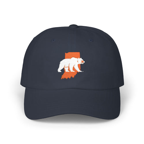 Navy Indiana Bears classic dad cap, front view